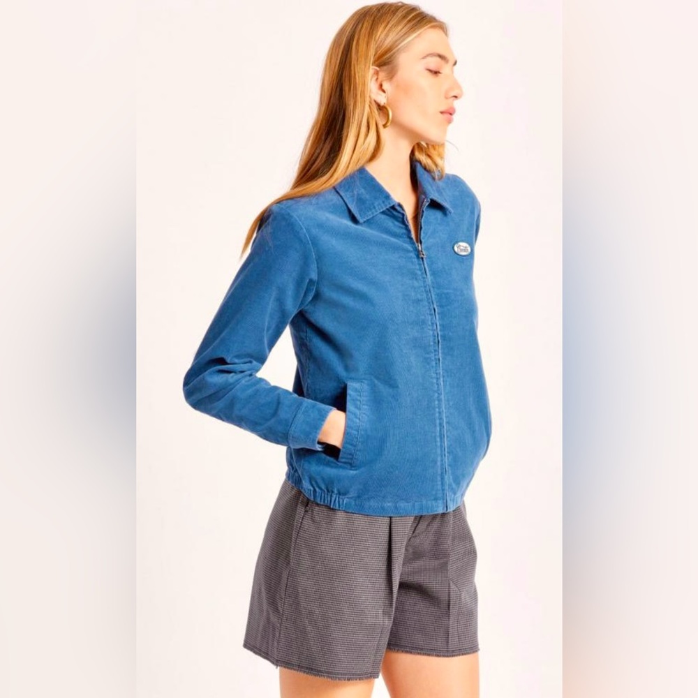 Brixton Brxtn Exclusive Utopia Jacket Cotton Velour Work Jacket in Sapphire